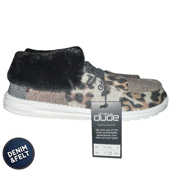 Hey Dude Womens Britt Patchwork Java Animal Print Booties/Shoes | NEW/NIB!!🤎🖤 - Picture 9 of 14